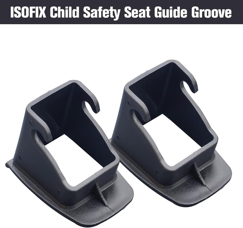 JHKLS دليل قفل حزام واجهة ISOFIX، 4 قطع من دلائل مقعد السيارة السوداء، موصل حافة دليل ISOFIX لمقاعد السيارة (4 قطع سوداء) - Image 2